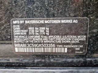 2016 BMW 3 Series 328i xDrive with VIN WBA8E3C59GK503356, listed as a Copart auction lot 56369875 with 174,075 mi miles and Salvage title. Bid and sale history available at DreamBid. Image 12.