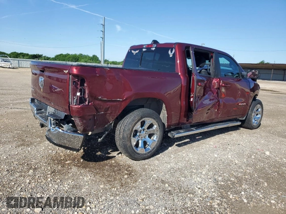 2021 Ram 1500 Lone Star with VIN 1C6RREFT8MN750399, listed as a Copart auction lot 55567365 with 56,367 mi miles and Salvage title. Bid and sale history available at DreamBid. Image 3.