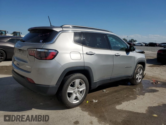 2022 Jeep Compass Latitude with VIN 3C4NJCBB0NT192422, listed as a Copart auction lot 50897005 with 13,342 mi miles and Salvage Title. Bid and sale history available at carsss.com. Image 3.