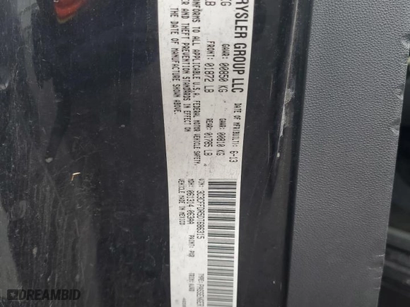 2013 FIAT 500 Pop with VIN 3C3CFFDR5DT686315, listed as a Copart auction lot 43109845 with 0 miles and Salvage Title. Bid and sale history available at carsss.com. Image 12.