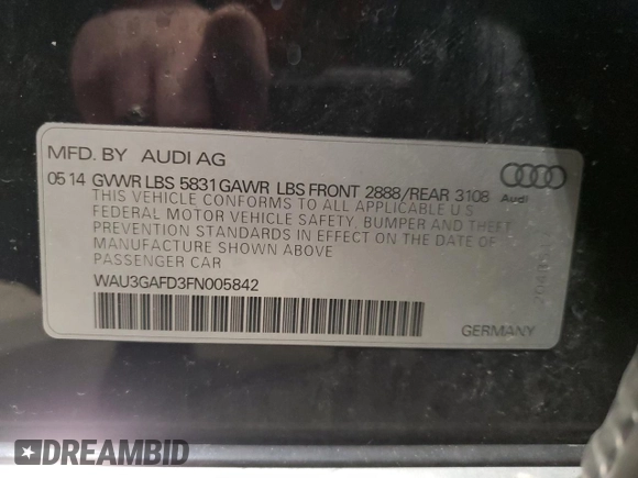 2015 Audi A8 3.0T z VIN WAU3GAFD3FN005842, wystawiony jako Copart lot #44649445 z przebiegiem 181 952 mil mil oraz Czysty tytuł • Clean title. Historia ofert i sprzedaży dostępna na DreamBid. Obrazek 12.