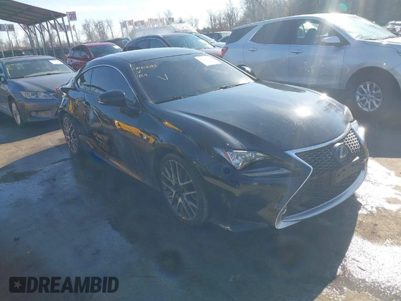 2016 Lexus RC 350 with VIN JTHHE5BC5G5012889, listed as a IAAI auction lot 41457032 with 105,620 mi miles. Bid and sale history available at carsss.com. Image 1.