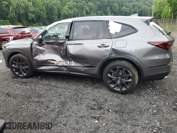 2024 Acura MDX w/A-Spec Package with VIN 5J8YE1H02RL019581, listed as a Copart auction lot 61801205 with 45,297 mi miles and Salvage title. Bid and sale history available at DreamBid. Image 2.
