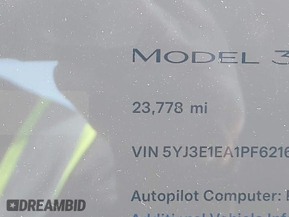 2023 Tesla Model 3 с VIN 5YJ3E1EA1PF621698, выставлен на аукционе IAAI как лот 42167852 с пробегом 23 778 миль миль и . История ставок и продаж доступна на DreamBid. Изображение 15.