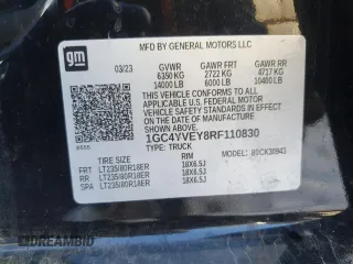 2024 Chevrolet Silverado 3500HD High Country with VIN 1GC4YVEY8RF110830, listed as a Copart auction lot 42231295 with 94,035 mi miles and Salvage title. Bid and sale history available at DreamBid. Image 14.