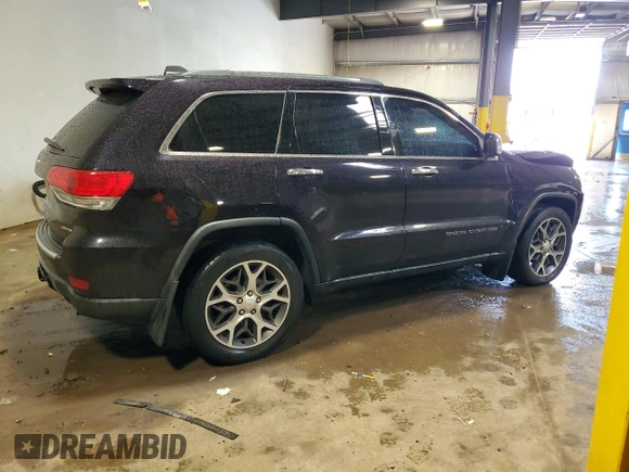 2019 Jeep Grand Cherokee Limited with VIN 1C4RJEBG2KC689827, listed as a Copart auction lot 56872615 with 96,376 mi miles and Salvage title. Bid and sale history available at DreamBid. Image 3.