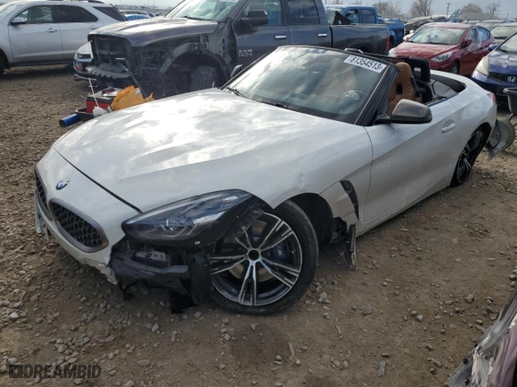 2020 BMW Z4 sDriveM40i with VIN WBAHF9C04LWW37893, listed as a Copart auction lot 81354513 with 0 mi miles. Bid and sale history available at carsss.com. Image 1.