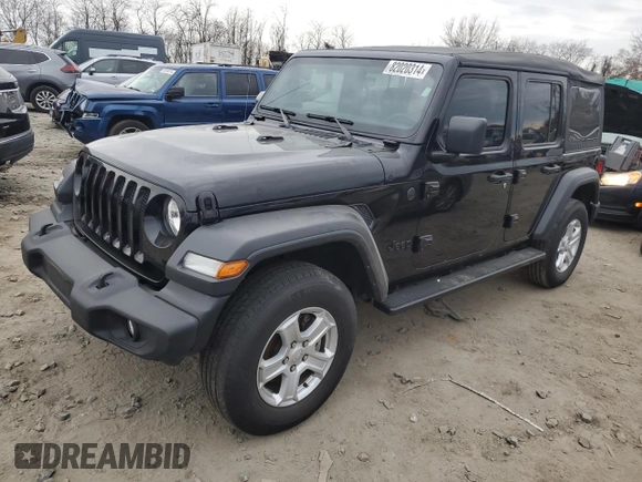 2023 Jeep Wrangler Sport S with VIN 1C4HJXDN1PW596242, listed as a Copart auction lot 82020314 with 30,061 mi miles and Salvage title. Bid and sale history available at DreamBid. Image 1.
