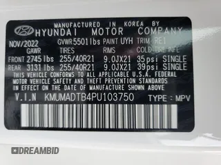 2023 Genesis GV70 2.5T with VIN KMUMADTB4PU103750, listed as a Copart auction lot 61221365 with 37,092 mi miles and Salvage title. Bid and sale history available at DreamBid. Image 14.
