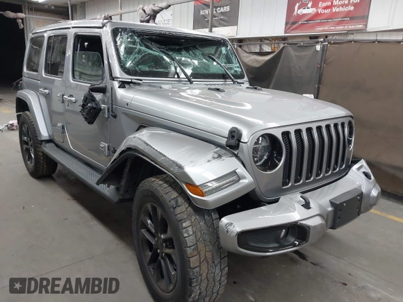 2021 Jeep Wrangler Unlimited Sahara with VIN 1C4HJXEN1MW529568, listed as a IAAI auction lot 42336590 with 39,931 mi miles and . Bid and sale history available at DreamBid. Image 1.