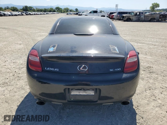 2006 Lexus SC 430 with VIN JTHFN48Y369007637, listed as a Copart auction lot 61669905 with 193,870 mi miles and Salvage title. Bid and sale history available at DreamBid. Image 6.