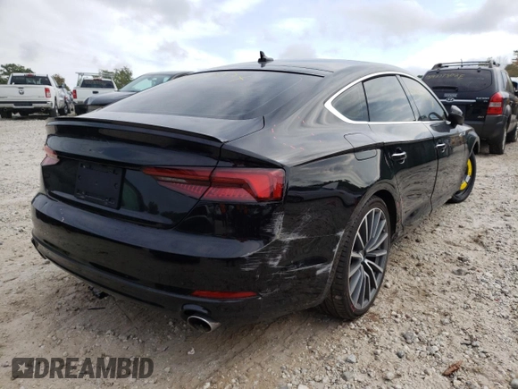 2018 Audi A5 Sportback Premium Plus with VIN WAUBNCF5XJA121335, listed as a Copart auction lot 59156722 with 64,980 mi miles. Bid and sale history available at carsss.com. Image 4.