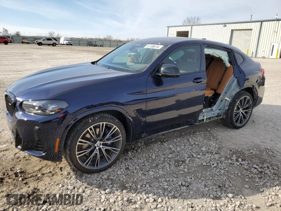 2023 BMW X4 M40i with VIN 5UX43DT06P9R01258, listed as a Copart auction lot 41738674 with 8,184 mi miles and Salvage Title. Bid and sale history available at carsss.com. Image 1.