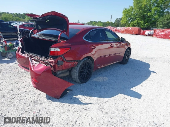 2014 Lexus ES 300h Hybrid with VIN JTHBW1GG4E2064553, listed as a IAAI auction lot 42002058 with 180,455 mi miles. Bid and sale history available at carsss.com. Image 4.