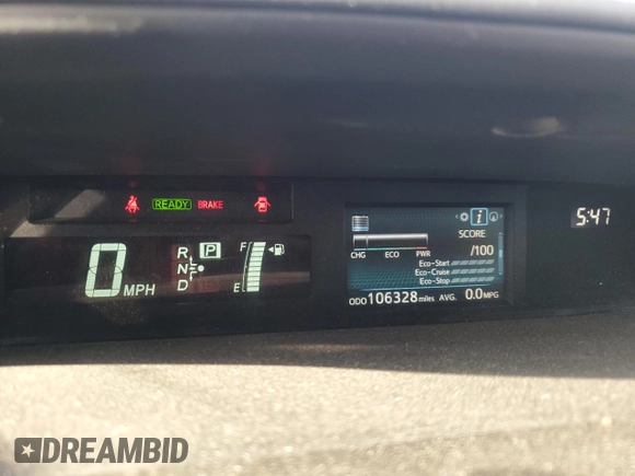 2015 Toyota Prius Two with VIN JTDZN3EU5FJ025839, listed as a Copart auction lot 50097265 with 106,328 mi miles and Salvage Title. Bid and sale history available at DreamBid. Image 9.