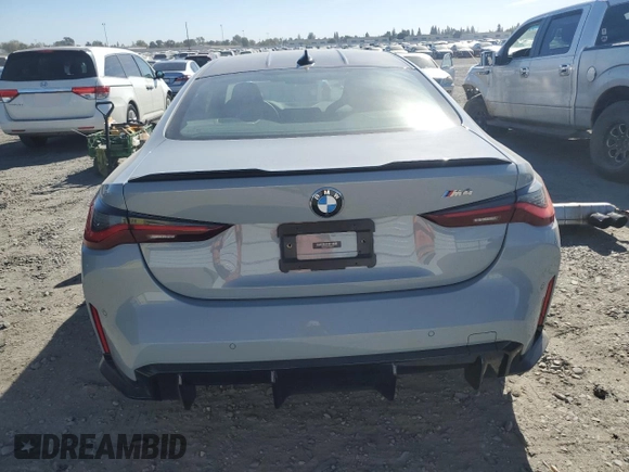 2021 BMW M4 with VIN WBS53AZ00MCH23658, listed as a Copart auction lot 75680694 with 23,816 mi miles and Salvage Title. Bid and sale history available at carsss.com. Image 6.