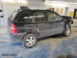 2008 Kia Sportage LX with VIN KNDJF724387504296, listed as a Copart auction lot 46443765 with 0 mi miles and Salvage Title. Bid and sale history available at carsss.com. Image 3.