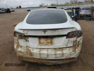 2022 Tesla Model S Plaid with VIN 5YJSA1E69NF461067, listed as a Copart auction lot 50060685 with 46,785 mi miles and Salvage Title. Bid and sale history available at DreamBid. Image 6.