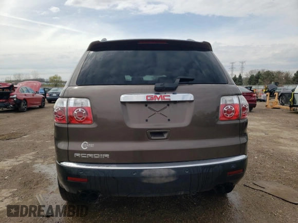 2010 GMC Acadia SLT1 with VIN 1GKLRMED3AJ105346, listed as a Copart auction lot 54602115 with 111,331 mi miles and Salvage title. Bid and sale history available at DreamBid. Image 6.