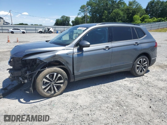 2023 Volkswagen Tiguan S с VIN 3VVRB7AX0PM043901, выставлен на аукционе Copart как лот 58139435 с пробегом 21 228 миль миль и Списание • Salvage title. История ставок и продаж доступна на DreamBid. Изображение 1.