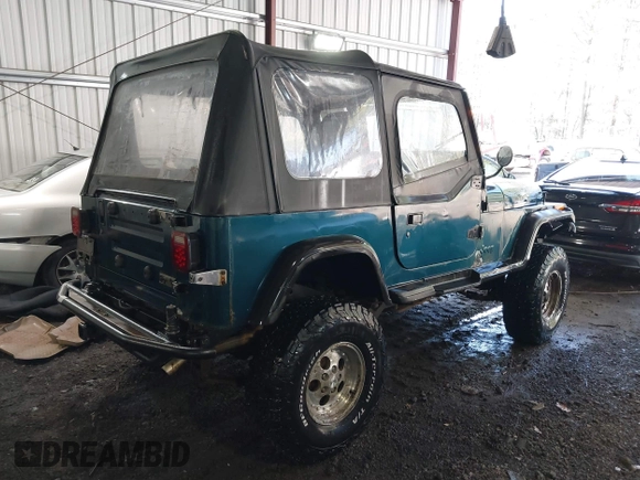 1995 Jeep Wrangler S with VIN 1J4FY19P0SP262341, listed as a IAAI auction lot 41672136 with 161,979 mi miles. Bid and sale history available at carsss.com. Image 4.