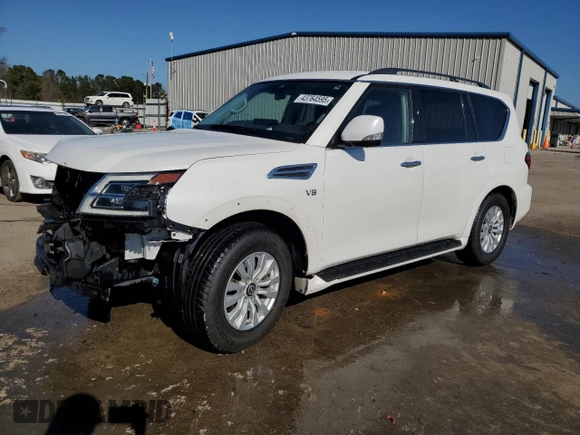 2021 Nissan Armada SV z VIN JN8AY2AD4M9662695, wystawiony jako Copart lot #43764595 z przebiegiem 107 098 mil mil oraz Szkoda całkowita • Salvage title. Historia ofert i sprzedaży dostępna na DreamBid. Obrazek 1.