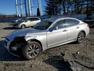 2012 Infiniti M37 with VIN JN1BY1ARXCM390500, listed as a Copart auction lot 46332685 with 127,808 mi miles and Salvage Title. Bid and sale history available at carsss.com. Image 1.
