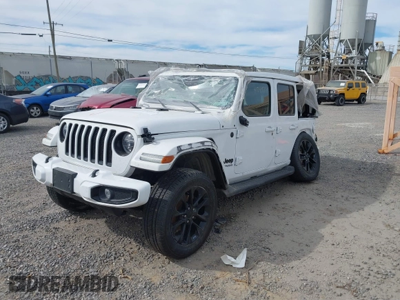 2022 Jeep Wrangler Unlimited Sahara with VIN 1C4HJXEN3NW222744, listed as a IAAI auction lot 41855313 with 43,780 mi miles and . Bid and sale history available at DreamBid. Image 2.