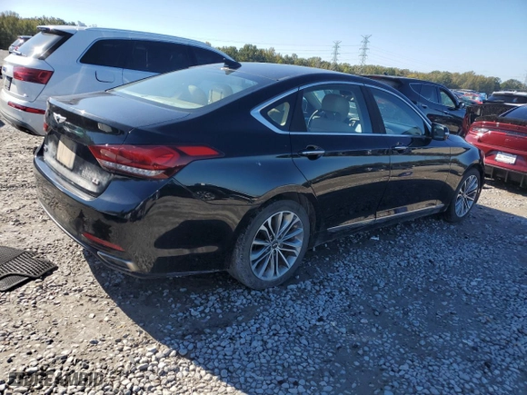 2017 Genesis G80 3.8L with VIN KMHGN4JE9HU194786, listed as a Copart auction lot 79627574 with 153,342 mi miles and Salvage Title. Bid and sale history available at carsss.com. Image 3.