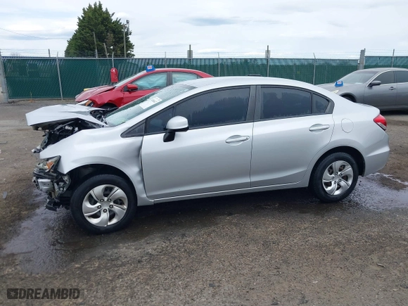 2013 Honda Civic Sdn LX with VIN 2HGFB2F53DH568751, listed as a IAAI auction lot 41886647 with 149,553 mi miles. Bid and sale history available at carsss.com. Image 14.