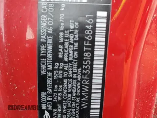 2008 MINI Convertible с VIN WMWRF33518TF68461, выставлен на аукционе Copart как лот 84168304 с пробегом 153 964 миль миль и Списание • Salvage title. История ставок и продаж доступна на DreamBid. Изображение 12.