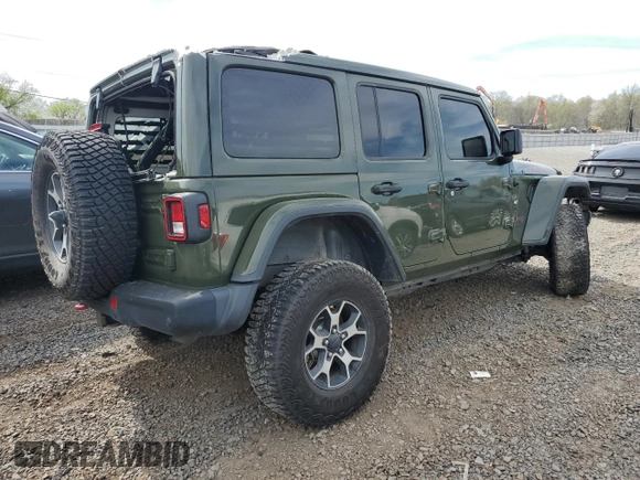 2021 Jeep Wrangler Unlimited Rubicon with VIN 1C4JJXFM3MW555919, listed as a Copart auction lot 54319775 with 51,188 mi miles and Salvage title. Bid and sale history available at DreamBid. Image 3.