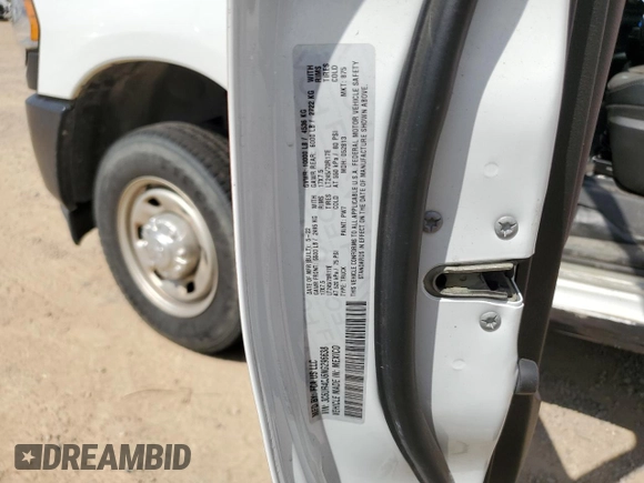 2022 Ram 2500 Tradesman with VIN 3C6UR4CJ6NG296638, listed as a Copart auction lot 73666954 with 44,519 mi miles and Salvage title. Bid and sale history available at DreamBid. Image 12.