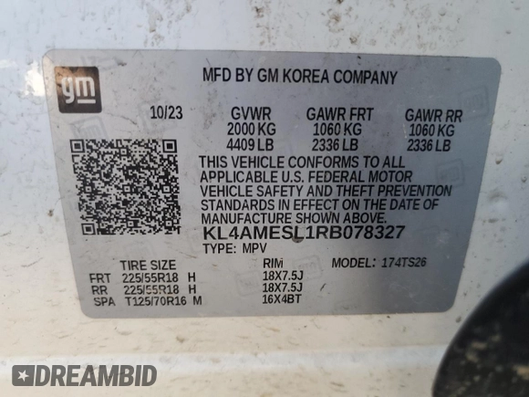 2024 Buick Encore GX Sport Touring z VIN KL4AMESL1RB078327, wystawiony jako Copart lot #54906155 z przebiegiem 48 010 mil mil oraz Nie do naprawy • Non repairable. Historia ofert i sprzedaży dostępna na DreamBid. Obrazek 13.