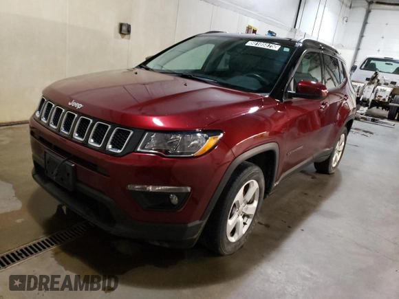 2020 Jeep Compass Latitude with VIN 3C4NJDBB0LT229343, listed as a Copart auction lot 50105875 with 24,466 mi miles and Clean title. Bid and sale history available at DreamBid. Image 1.