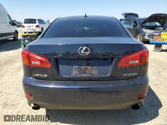 2008 Lexus IS 250 with VIN JTHBK262985068799, listed as a Copart auction lot 54976905 with 296,653 mi miles and Salvage Title. Bid and sale history available at DreamBid. Image 6.