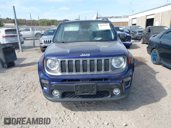 2020 Jeep Renegade Limited with VIN ZACNJBD14LPL70106, listed as a IAAI auction lot 40635517 with 46,987 mi miles and . Bid and sale history available at DreamBid. Image 12.