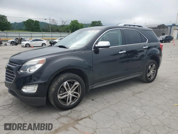 2016 Chevrolet Equinox LTZ z VIN 2GNALDEKXG6332081, wystawiony jako Copart lot #56972925 z przebiegiem 97 460 mil mil oraz Szkoda całkowita • Salvage title. Historia ofert i sprzedaży dostępna na DreamBid. Obrazek 1.