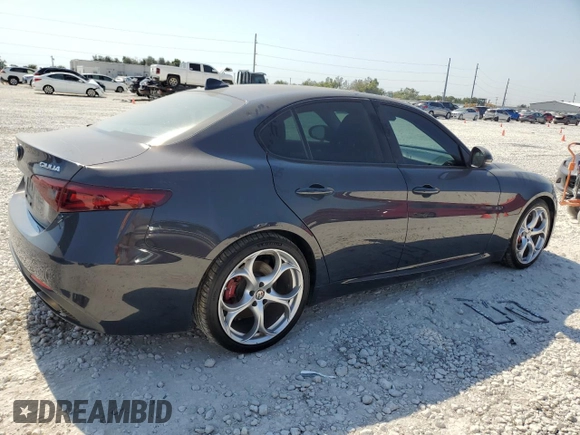 2019 Alfa Romeo Giulia Ti Sport with VIN ZARFAMBN6K7603610, listed as a Copart auction lot 74550354 with 46,722 mi miles and Salvage Title. Bid and sale history available at carsss.com. Image 3.