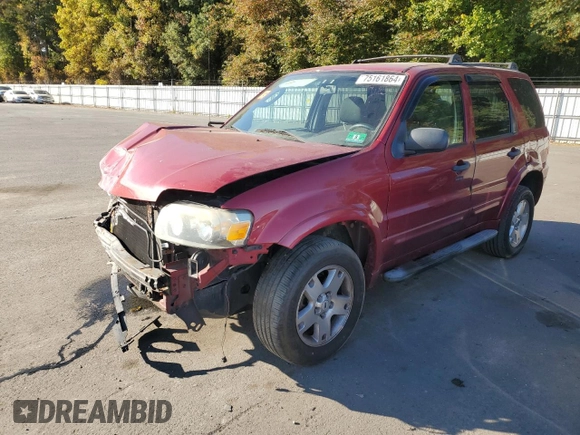 2007 Ford Escape XLT with VIN 1FMYU03117KC06241, listed as a Copart auction lot 75161864 with 200,724 mi miles and Salvage Title. Bid and sale history available at carsss.com. Image 1.