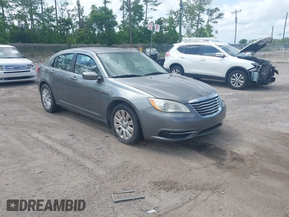 2012 Chrysler 200 LX with VIN 1C3CCBAB7CN305295, listed as a IAAI auction lot 42152143 with 184,352 mi miles. Bid and sale history available at carsss.com. Image 1.