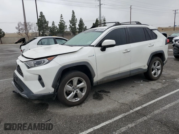 2020 Toyota RAV4 Hybrid Limited with VIN 2T3DWRFV1LW071666, listed as a Copart auction lot 50371885 with 105,854 mi miles and Clean Title. Bid and sale history available at carsss.com. Image 1.