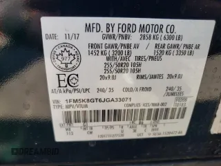 2018 Ford Explorer Sport z VIN 1FM5K8GT6JGA33071, wystawiony jako Copart lot #61749655 z przebiegiem 113 206 mil mil oraz Szkoda całkowita • Salvage title. Historia ofert i sprzedaży dostępna na DreamBid. Obrazek 14.