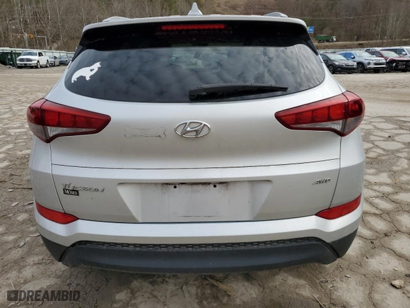 2018 Hyundai Tucson SEL with VIN KM8J3CA42JU721568, listed as a Copart auction lot 43438935 with 106,581 mi miles and Salvage Title. Bid and sale history available at carsss.com. Image 6.