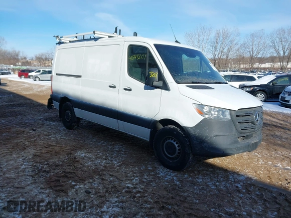 2023 Mercedes-Benz Sprinter Cargo with VIN W1Y4KBHY5PT132726, listed as a IAAI auction lot 41543207 with 23,052 mi miles and . Bid and sale history available at carsss.com. Image 1.