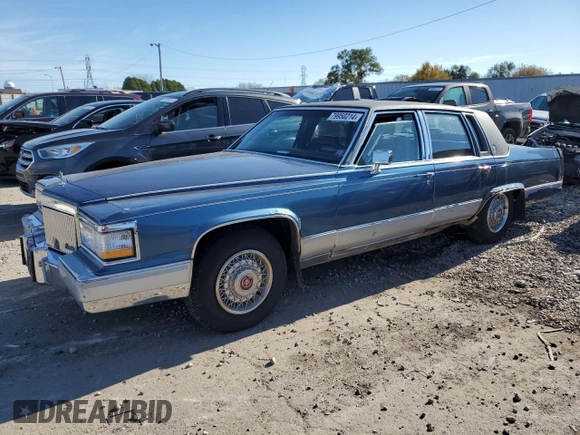 1992 Cadillac Brougham z VIN 1G6DW54E7NR707492, wystawiony jako Copart lot #79950214 z przebiegiem 263 624 mil mil oraz Tytuł czysty. Historia ofert i sprzedaży dostępna na DreamBid. Obrazek 1.