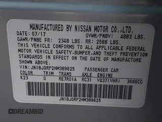 2017 Infiniti QX50 with VIN JN1BJ0RP2HM389625, listed as a IAAI auction lot 41600350 with Not Provided miles. Bid and sale history available at carsss.com. Image 9.