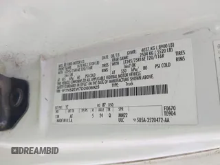 2013 Ford Econoline Cargo Commercial with VIN 1FTNS2EW7DDB36925, listed as a IAAI auction lot 42501020 with 250,315 mi miles and . Bid and sale history available at DreamBid. Image 9.