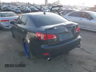 2011 Lexus IS with VIN JTHBE5C28B5027536, listed as a IAAI auction lot 41483620 with 235,603 mi miles. Bid and sale history available at carsss.com. Image 3.