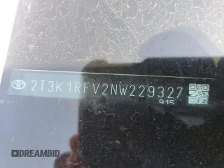 2022 Toyota RAV4 LE with VIN 2T3K1RFV2NW229327, listed as a Copart auction lot 64043405 with 18,161 mi miles and Salvage title. Bid and sale history available at DreamBid. Image 13.